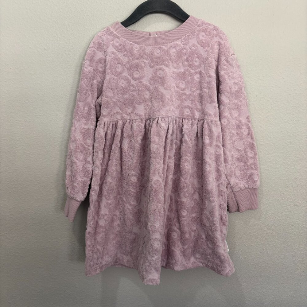 Huxbaby light purple long sleeve dress with terry Huxbears